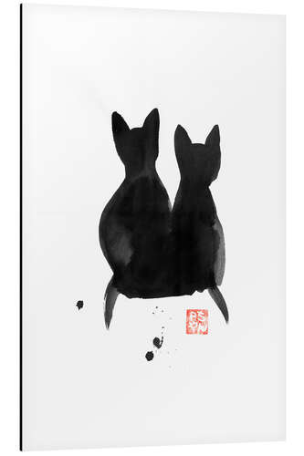 Aluminium print Two cats