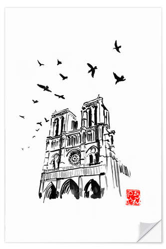 Selvklebende plakat Notre Dame