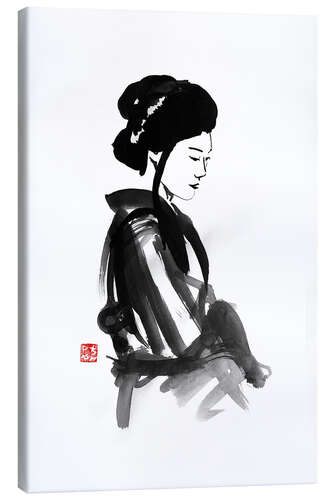 Canvas print Thinking geisha 02