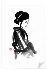 Wall sticker Thinking geisha 02