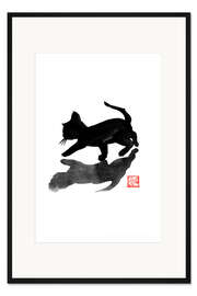 Gerahmter Kunstdruck Schattenkatze