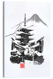 Stampa su tela  Fuji e tempio - Péchane