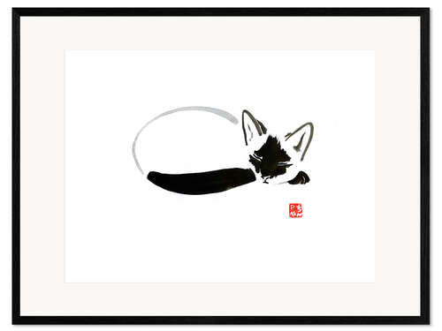 Ingelijste kunstdruk Sleeping cat