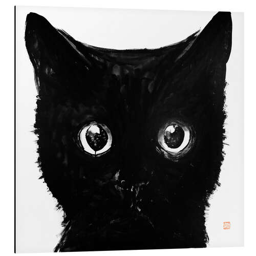 Tableau en aluminium Chat noir