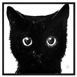 Gerahmter Kunstdruck Schwarze Katze