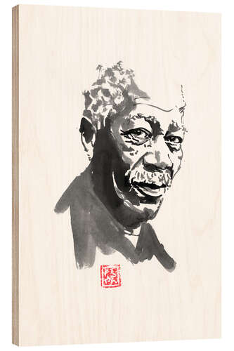 Stampa su legno Morgan Freeman