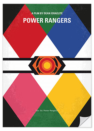 Selvklebende plakat Power Rangers