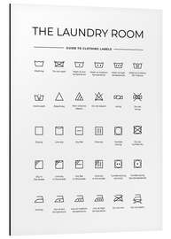 Aluminium print  The Laundry Room - Wassymbolen (Engels) - Typobox