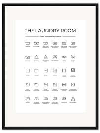 Gerahmter Kunstdruck The Laundry Room - Waschsymbole (englisch)