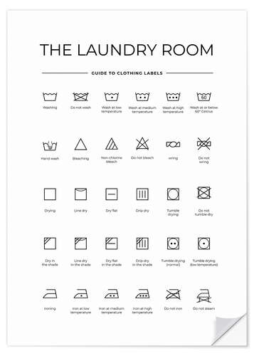 Wall sticker The Laundry Room - Washing Symbols