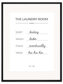 Gerahmter Kunstdruck Waschplan (englisch)