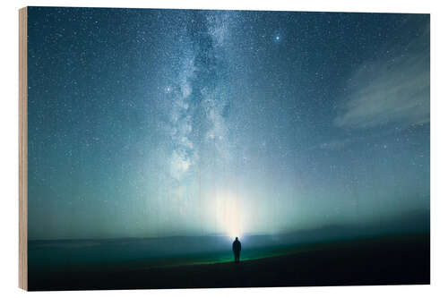 Wood print Starry sky in the night