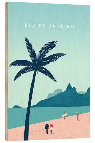 Wood print Illustration of Rio de Janeiro