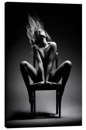 Lerretsbilde Nude woman on chair