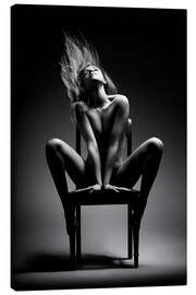 Canvas print Nude woman on chair