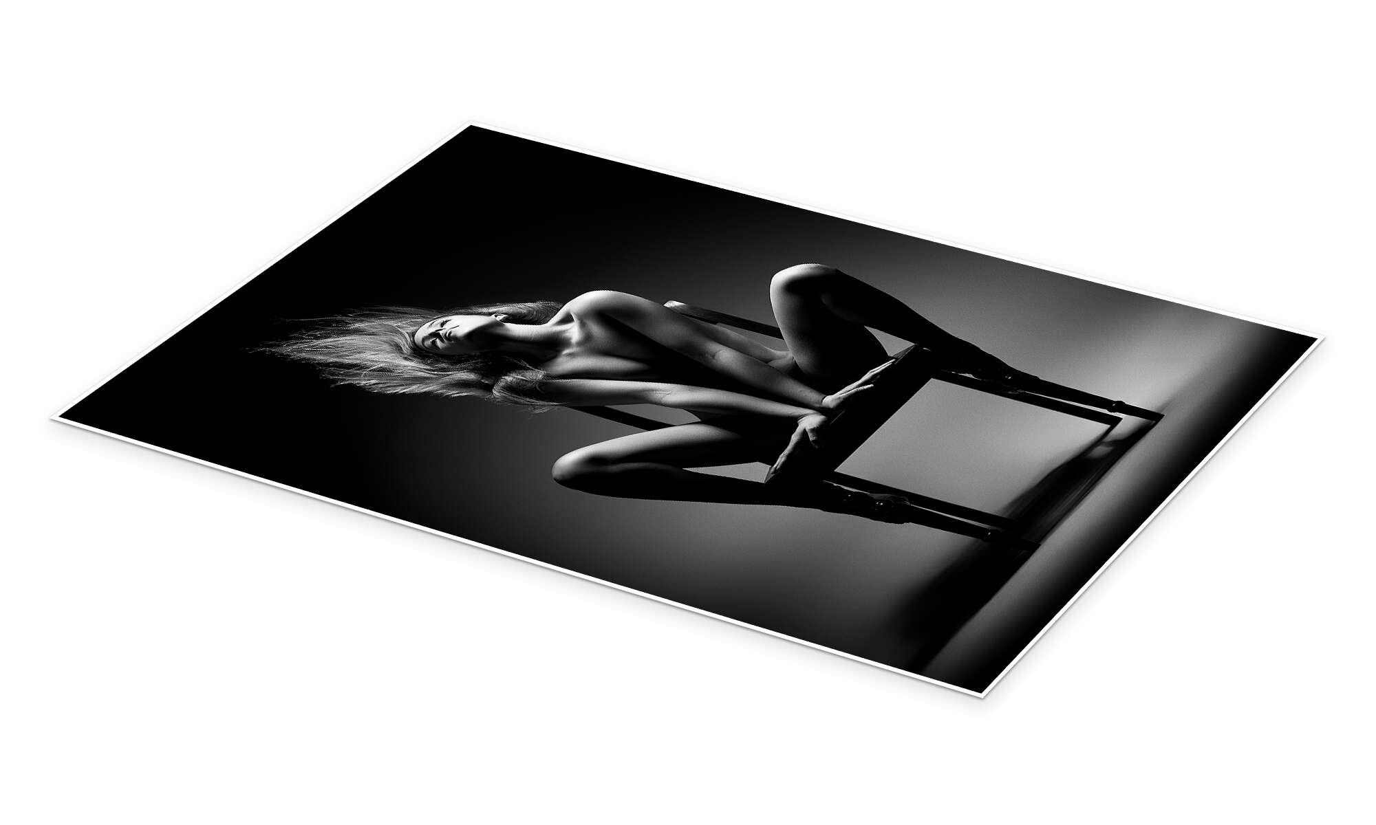 Nude woman on chair print by Johan Swanepoel | Posterlounge