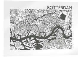 Acrylic print City map of Rotterdam