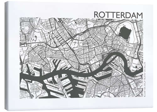 Canvas print City map of Rotterdam