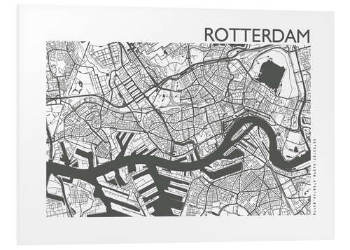 Foam board print City map of Rotterdam