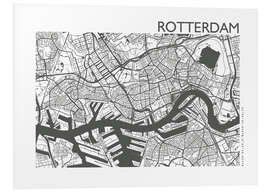 Foam board print City map of Rotterdam