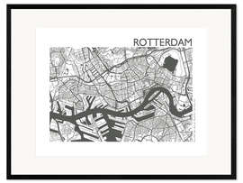 Plakat artystyczny premium w ramie City map of Rotterdam