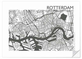 Sticker mural Plan de la ville de Rotterdam