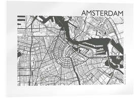 Quadro em acrílico Amsterdam – city map