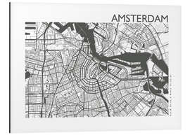 Aluminium print Amsterdam – city map