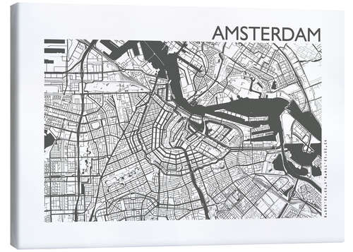 Canvas print Amsterdam – city map