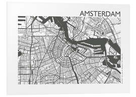 Foam board print Amsterdam – city map