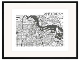 Gerahmter Kunstdruck Amsterdam – Stadtplan