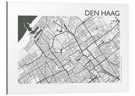 Aluminium print City map of The Hague