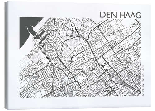 Canvas print City map of The Hague