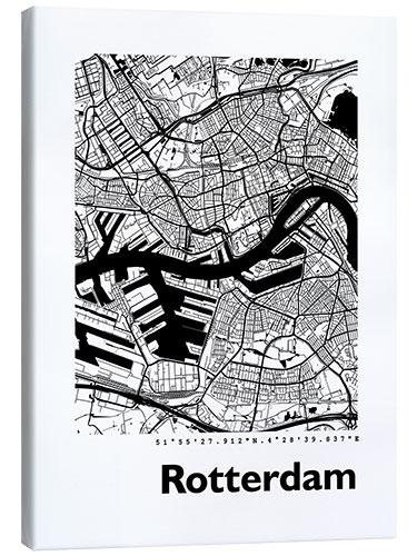 Canvas print City map of Rotterdam