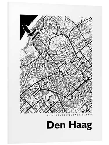 Foam board print City map of The Hague