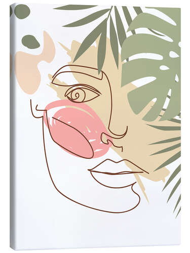 Canvas print Summer portrait with Monstera