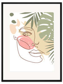 Gerahmter Kunstdruck Sommerportrait mit Monstera