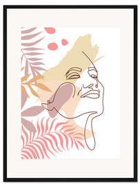 Gerahmter Kunstdruck Sommerportrait mit Palmenblättern