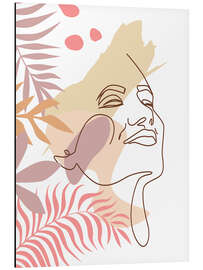 Magnettafel Sommerportrait mit Palmenblättern