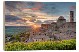 Holzbild Volterra in der Toskana