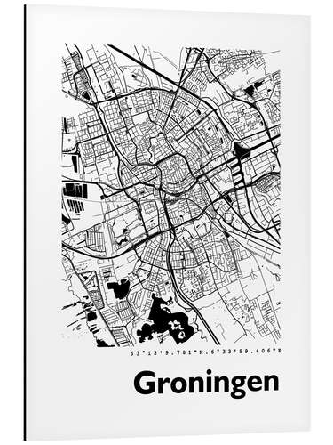 Alubild Stadtplan von Groningen