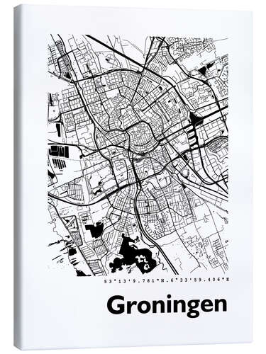 Canvas print City map of Groningen