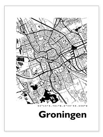 Poster Stadtplan von Groningen