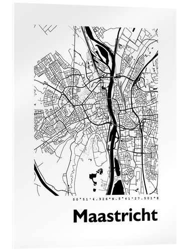 Acrylglasbild Stadtplan von Maastricht