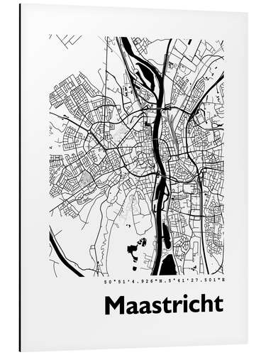 Aluminiumtavla Map of Maastricht