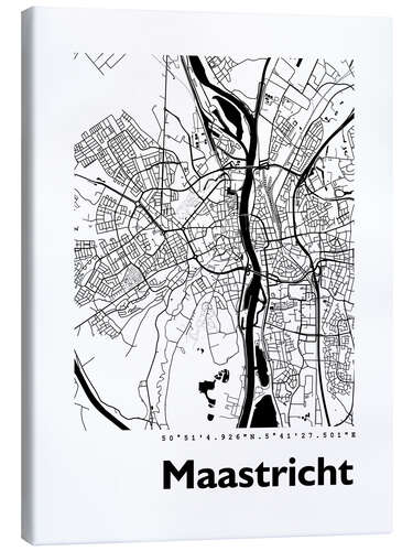 Leinwandbild Stadtplan von Maastricht