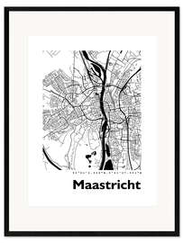 Plakat artystyczny premium w ramie Map of Maastricht