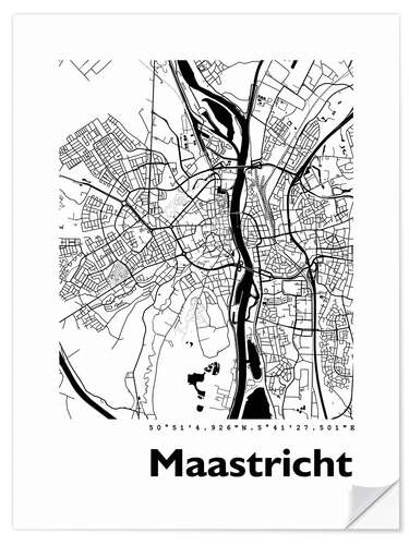 Sticker mural Plan de la ville de Maastricht