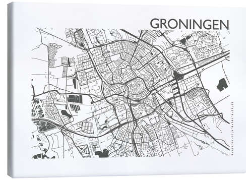 Canvas print City map of Groningen