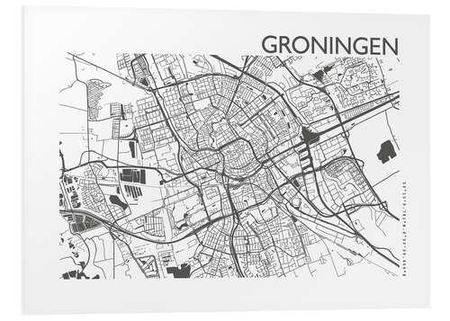 Foam board print City map of Groningen